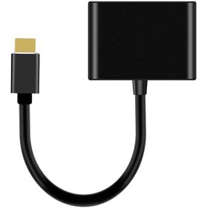 2-In-1 Hdmi Naar Hdmi Vga Adapter Converter Splitter In Hdmi & Vga Out Gelijktijdig 20Cm