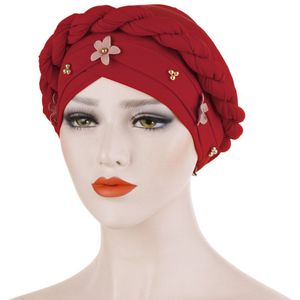 Vrouwen Mode Bloem Moslim Sjaal Hijaabs Hoed Vrouwen India Hoed Tulband Hoed Wrap Cap Hoofd Sjaal Hoofddoek Hoed Vrouwen Haar accessoires