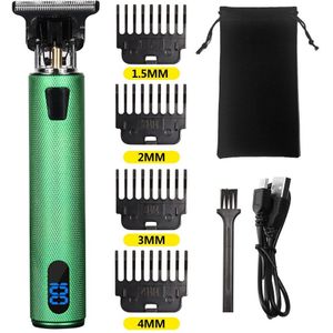 2021NEW Elektrische Lcd Tondeuse Trimmer Voor Mannen Oplaadbare Scheerapparaat Baard Kapper Haar Snijmachine Vier-Kleur