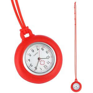 Mode Siliconen Verpleegster Horloge Lanyard Fob Pocket Horloges Arabische Cijfers Dial Hanger Klok Dames Vrouwen Arts Reloj De Bolsillo