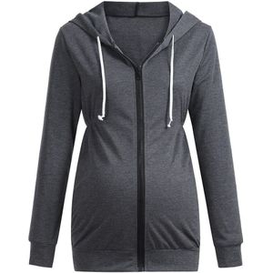 Moederschap Vrouwen Hooded Jas Vrouwen Warme Kleding Lange Mouwen Trui Effen Kleur Zwangere Vrouwen Shirt Zwangere Jassen