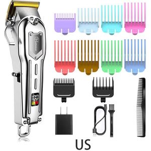 Professionele Clipper Alle-Metalen Oplaadbare Tondeuse Voor Kapper Mannen Elektrische Baard Scheerapparaat Haar Snijmachine Led Display