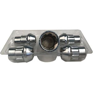 M12x1.25 Voor Nissan 4 + 1 Wiel Schroeven Anti-Diefstal Moeren Schroef Security Lock Bouten Cone Slot