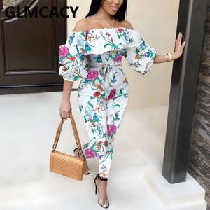 Womne Lange Mouwen Bloemen Gedrukt Skinny Jumpsuit Sexy Chic Elegante Jumpsuits