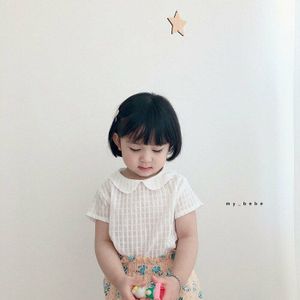 Koreaanse Kinderkleding Baby Kraag Korte Mouwen Top