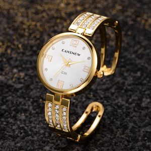 Vrouwen Horloges Top Brand Luxe Armband Horloge Crystal Horlogeband Dames Horloges Gold Dial Zegarek Damski