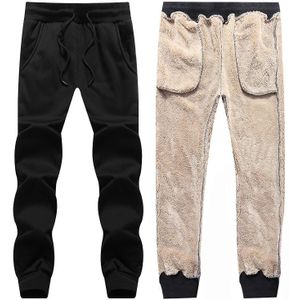 Fluwelen Broek Winter Casual Warme Broek Effen Kleur Jogging Running Sport Wear Mens Losse Balck Bodems