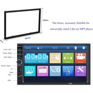 Plastic Frame Voor Universele 2 Din Hd 7 "Touch Screen MP4/MP5 Auto Radio Speler Auto MP5 Installatie accessoires