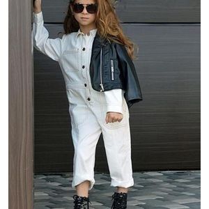 Chifuna Kids Witte Overalls voor Meisjes Witte Broek Kinderkleding Baby Meisjes Overalls