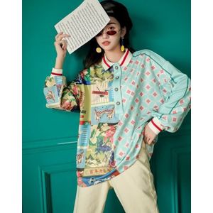 Superaen Lange Mouwen Shirt Vrouwen Wilde Katoen Chinese Stijl Dames Blouses En Tops Print Lente Vrouwen kleding