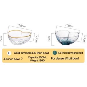 Onregelmatige Goud Omrande Glas Slakom Fruitschaal Voedsel Opslag Container Decoratieve Servies Kristal Hartvormige Glas