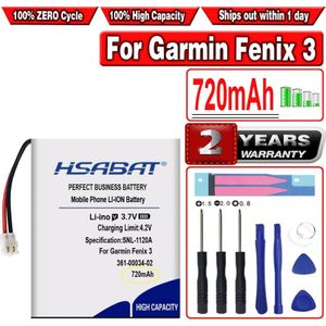Hsabat 720Mah 361-00034-02 Batterij Voor Garmin Fenix 3, fenix 3 Hr Fenix3 Gps Sport Horloge