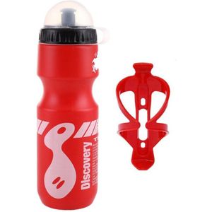 750Ml Mountainbike Fiets Water Drink Fles + Houder Kooi Outdoor Sport Plastic Draagbare Ketel Water Fles Drinkware