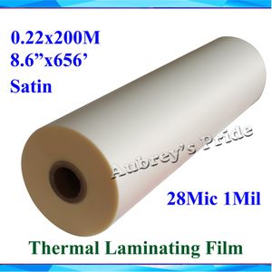 1Roll 28Mic 220mm x 200M 1Mil Matt Satin 1 &quot;Core Lamineren Films Bopp voor Roll Laminator