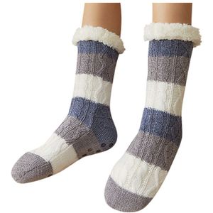 Vrouwen Meisjes Sokken Print Streep Casual Antislip Warme Winter Mid Buis Leuke Sokken Warm Koud Knit Wol Vloer Sokken