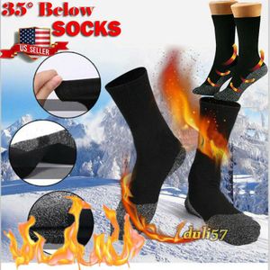 35 ° gealuminiseerd Unisex Winter Warmte Fiber Lange Sokken Mannen Vrouwen Warm Verwarming Fietsen Sokken Outdoor Sport Sok Fiets sokken