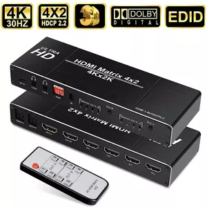 Tendak HDMI Switch 5-poorts 4K Met Afstandsbediening – Audio-extractor Voor SPDIF En L/R, Ondersteunt ARC En 3D