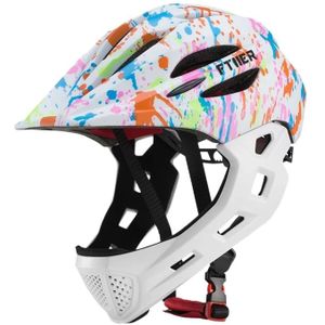 Ftiier Kid Fiets Helm Afneembare Kinderen Volledige Gezicht Bike Helm Voor Mountain Mtb Racefiets Met Led Achterlicht