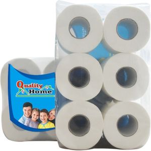 6 Rolls 2-Ply Toiletpapier Bulk Rollen Bad Tissue Huishouden Badkamer Zachte Toiletpapier
