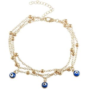 Klassieke Turkse Evil Eye Enkelbanden Voor Vrouwen Mode Been Ketting Bohemian Blauwe Ogen Hanger Enkelband Zomer Strand Voet Sieraden