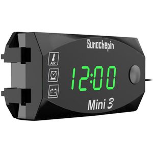 Motorfiets Elektronische Digitale Klok Groot Scherm Thermometer Volt Voltmeter IP67 6V-30V Gauge Meter