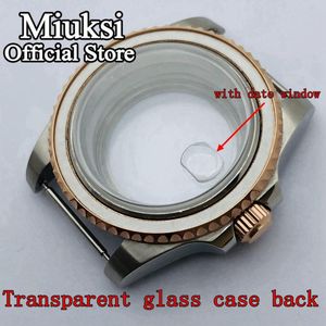 Miuksi 40Mm Rose Gold Case Saffierglas Voor Sub Horloge Fit ETA2836 NH35 NH36 Mingzhu DG2813 3804 Miyota8205 8215 821A Beweging