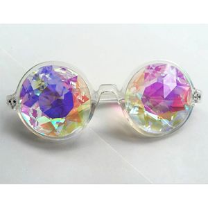 1 Paar Clear Ronde Bril Caleidoscoop Eyewears Kristal Lens Party Rave Zonnebril Vrouwelijke Mannen Bril Party Queen