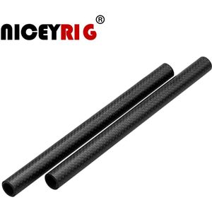 NICEYRIG 15mm Carbon Hengel Super Lichtgewicht 15mm Carbon Rod DSLR Rig Camera 15mm Schouder Rig Lengte 200mm (2 Staven een Pack)