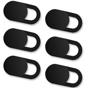 Zwart 6Pcs Ultradunne Webcam Covers Web Camera Sticker Cover Cap Voor Laptop Macbook Mobiele Telefoon Pc