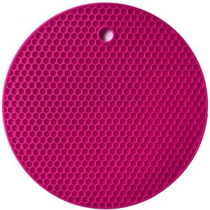 1 Pc Extra Dikke Siliconen Trivet Mat Ronde Honingraat Pads Non-Slip Siliconen Isolatie Mat Plaats Mat Voor thuis Gebruik