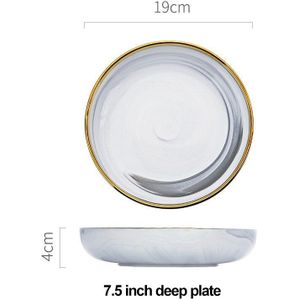 Marmer Keramiek Borden En Kommen Set Servies Sets Kerst Salade Dessert Bone China Witte Platen Keuken Gerechten Ronde Lade