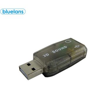 Computer Externe Geluidskaart Usb 2.0 Naar 3D Virtual Audio Sound Card Led Indicator Virtual 5.1 Sound Effecten Transparante Shell