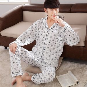 Heren Pyjama Mannen Nachtkleding Katoenen Pyjama Winter Pijama Hombre Mens Nachtkleding Gestreepte Nachtkleding Sleep & Lounge Pyjama Plus Size