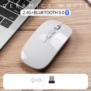 Slanke Dual Mode Bluetooth Draadloze Muis Bluetooth 5.0 &amp; 2.4G Draadloze Oplaadbare Draadloze Muis Met 3 Verstelbare Dpi