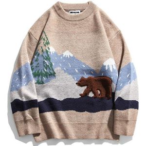 Beer Hipster Winter Mannen Katoenen Truien Mannen Lange Mouw Trui Tops O Hals Gebreide Trui Koreaanse Stijl Knitwears Kleding