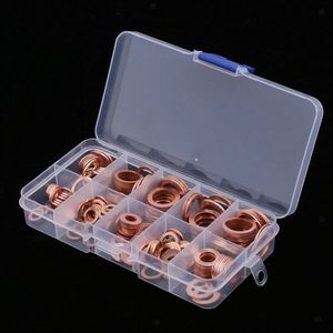 200Pcs Olieaftapplug Wasmachine Koperen Afdichtring Pakking Assortiment Set M5-M14 Brand En Olie Pan pakkingen