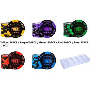 100 Stuks Poker Chips En 1 Stuk Van Poker Doos Klei Ijzer L466