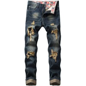 Heren Jeans Maat 28 28 42 Big Tall Mannen Denim Ripped Gaten Verontruste Man Jeans Alle-Match mannelijke Jeans