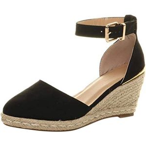 Vrouwen Wig Espadrilles Sandalen Zomer Platform Enkelband Gesp Schoenen Mode Weven Ademende Schoenen Hoge Hak Schoenen