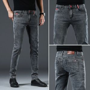 Arrivals Casual Straight Slim Grijze Jeans Demin Broek Voor Mannen