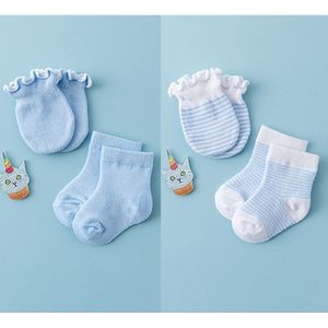4 Pairs Kinderen Kids Baby Pasgeboren Sokken Handschoenen Anti-Kras Ademende Elasticiteit Bescherming Gezicht Wanten Douche