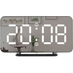 Wandklok Spiegel Alarm LED Horloge Digitale Elektronische Temperatuur Snooze Klokken USB Nachtlampje Woondecoratie Gereedschap