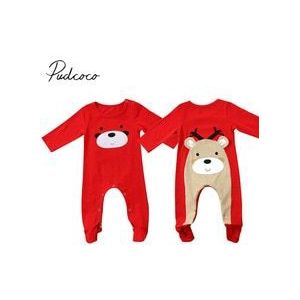 Baby Lente Herfst Kleding Kerstcadeau Pasgeboren Kids Baby Jongens Meisjes Footies Broek Herten Outfit Set Lange Mouw Kleding