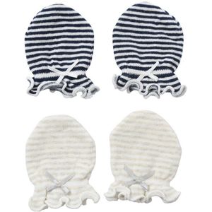2 Pairs Baby Anti Krabben Handschoenen Katoen Pasgeboren Bescherming Gezicht Wanten Houden Vinger Warme Herfst Winter