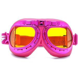 Bjmoto Vrouwen Motorfiets Scooter Pilot Ski Dirt Bike Fietsen Glazen Met Zilveren Lens Roze Frame Goggles Motocross