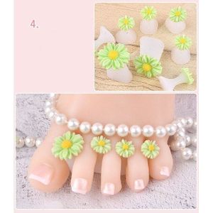 8 stks Teenseparators Siliconen Vorm Toe Spacers Manicure Materiaal Nail Art Gereedschap Ondersteuning Nail Art Voet Separator Bloem Pedicure