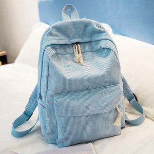 Vrouwen Corduroy Reizen School Rugzak Satchel Bag Bookbags Schouder Rugzak Grote Capaciteit