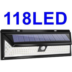 118 Leds Motion Sensor Led-straatverlichting Wandlamp Night Sensor Solar Lamp Emergency Tuin Nachtlampje Buiten IP65 Waterdicht