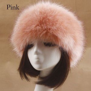 Winter Dikke Harige Haarband Fluffy Russische Faux Fur Vrouwen Meisje Bont Hoofdband Hoed Winter Outdoor Earwarmer Ski Hoeden