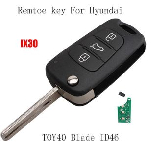 3 Knoppen 433Mhz Afstandsbediening Auto Sleutel Voor Hyundai IX30 I20 I30 Transponder Chip ID46 TOY40 Balde Originele Sleutel